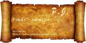 Pakó Jarmila névjegykártya